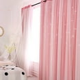 thumbnail image 6 of JTWEB 1PC Blackout Curtains Grommets Princess Star Hollowed Window Curtains for Girls Kids Room Living Room, Bedroom, Window Decor Light Blocking Voile Pink 39“*78‘’, 6 of 11