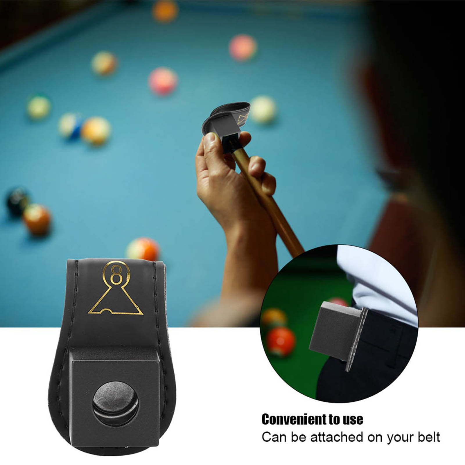 Magnetic Billiard Snooker Pool Cue Chalk Holder with Belt Clip Portable Fix Cue Chalk Bag Pool Cue Chalk Holder 