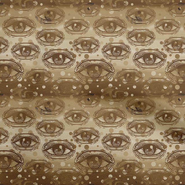 oneOone Viscose Chiffon Brown Fabric Conversational Eye Craft Projects Decor Fabric Printed By The Yard 42 Inch Wide