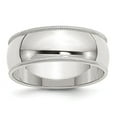 thumbnail image 3 of 925 Sterling Silver 8mm Half Round Milgrain Band Ring Size 5.5, 3 of 5