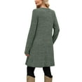 thumbnail image 3 of Womens Long Sleeve Dress Fall Outfits with Buttons Mint Green L, 3 of 5