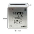 thumbnail image 6 of TISHITA Drop Box Wall Mounted Mailbox Decorative Letter Box Vintage Wall Hanging Mail Box Newspaper Holder Box for Outdoor Porch Yard Silvery, 6 of 6