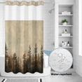 thumbnail image 2 of No Hook Shower Curtain, Brown Forest Shower Curtains for Bathroom with See Through Top Window, Vintage Tree Farmhouse Botanical Waterproof & Washable Bath Curtain Small Stall 36"x78", 2 of 9