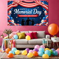 thumbnail image 6 of Patriotic Design Memorial Day Banner Red White Blue Balloons Stars for Military Ceremonies Honor Celebrations, 6 of 7