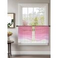 thumbnail image 2 of Sheer Curtains 54 Inch Length 2 Panels Set for Kitchen, Ombre Waves Semi Sheer Curtains for Windows, Abstract Art Gradient Pink Modern Voile Window Treatments Rod Pocket Curtain, 2 of 7