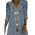 thumbnail image 3 of DYMADE Women Casual Pullover Frock Retro Floral Print Short Sleeve T-Shihrt Dress, 3 of 4
