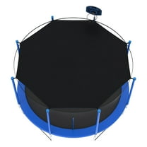 12FT Trampoline Shade Cover for Straight Pole Round Trampolines Sun Protection Canopy UV Blocking Sunshade for 8 Poles Easy to Install for Outdoor Backyard Playground Black Cover Only
