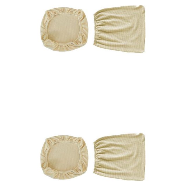 Moyic 2 piezas Fundas para sillas Respaldo de asiento Estilo simple beige 2Conjunto