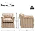 thumbnail image 5 of Bonzy Home 360° Swivel Striped Accent Chair, Upholstered Fabric Leisure Armchair with Removable Cushions, Brown & White Stripe, 5 of 7