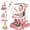 Pink+white, variant on YUCHANG 4 in 1 Baby Walker with Wheels,Push Walker With Music Activity,Foldable and Height Adjustable,Pink