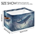 thumbnail image 4 of Yayeee Canvas Storage Basket with Handles for Shelves Fabric Bins Closet Organizer, Night Floating Whale, 4 of 8