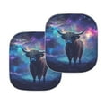 thumbnail image 3 of KUIFORTI 2 Pack Windshield Sunshade Funny Highland Cow Car Window Shades Galaxy Sunshade for Car Windshield SUV Truck Sun Shades, Heat Resistant Vehicle Sun Shade Shield UV Protection, 3 of 5