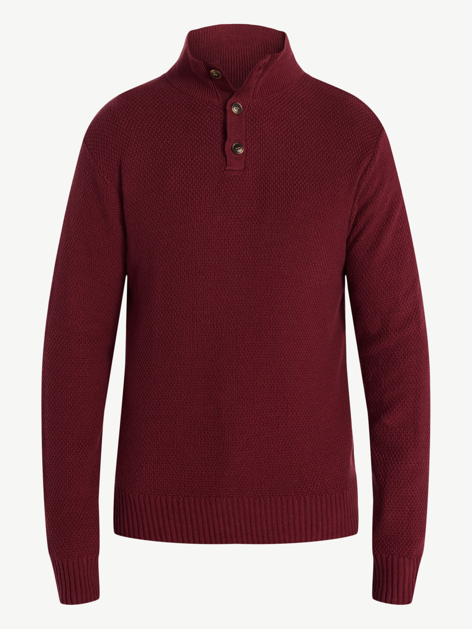 George Men's & Big Men's Button Mock Neck Sweater with Long Sleeves, Midweight, Sizes S-3XL