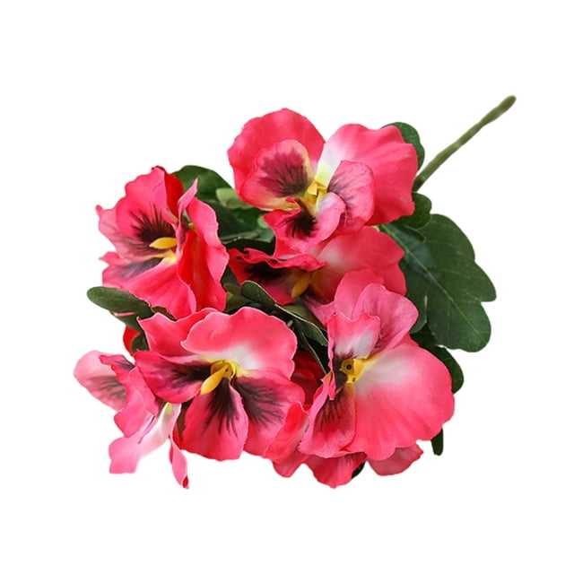 Bouquet de 10 Fleurs Artificielles Pensée 26cm pour Mariage Fête Maison Plante Bouquet