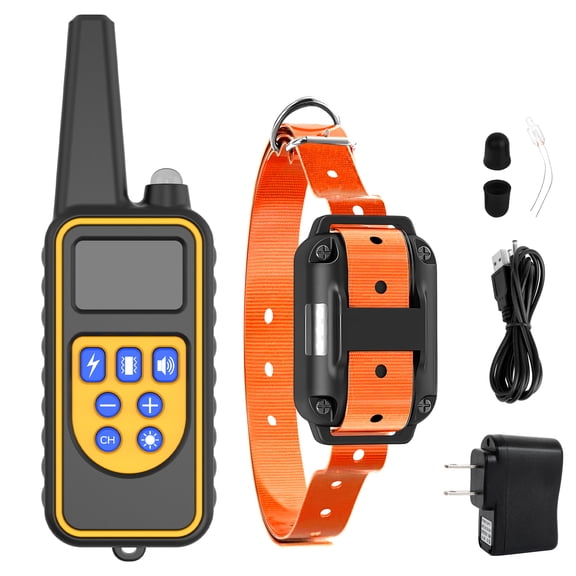 2600FT Dog Training Collar, Dog Shock Collar with Remote, 4 Modes Beep, Vibration, Shock, Light, Waterproof, LED Light, Rechargeable Dog Shock Collar for Training Small Medium Large Dogs