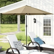 Barton 9ft Outdoor Patio Umbrella Round Sunshade Canopy UV Resistant Tilt and Crank, Beige