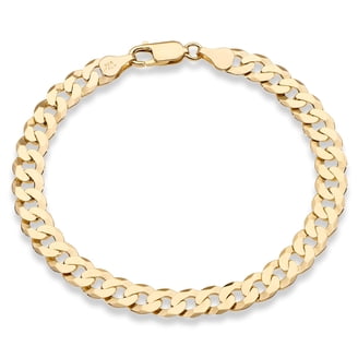 Miabella Men's 8 Inch Sterling Silver Box Chain Bracelet – 6.5mm Square Links, Made In Italy