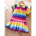 thumbnail image 6 of WIBACKER 1-6T Baby Girls and Toddler Short Sleeve Pique Polo Dress Summer Pleated Skirt for Kids, 6 of 9