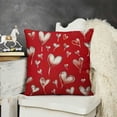 thumbnail image 2 of SHANXI Valentines Day ,Watercolor Hearts Decorations Holiday Farmhouse Decorative Pillow Case Decor for Sofa Couch White, 2 of 5