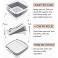 thumbnail image 6 of 2.4 Gal(9L) Collapsible Dish Basin with Drain Plug, Space Saving Outdoor Multiuse Foldable Sink Tub, Dishpan, Kitchen Storage Tray for Camping, Vegetable Washing, RV (Gray), 6 of 9