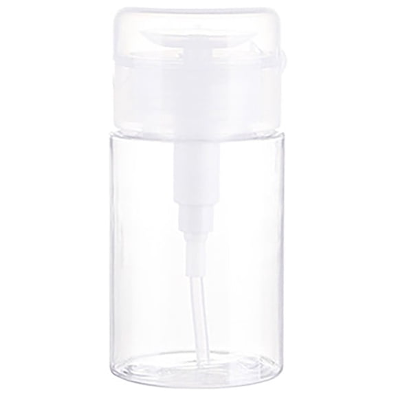Dispensador con bomba a presión, botella recargable para desmaquillante, quitaesmalte, agua desmaquillante y tónico (plástico transparente)