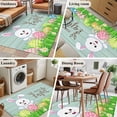 thumbnail image 6 of Rectangle Area Rug 4x6ft, Happy Easter Bunny and Eggs Non-Shedding Washable Area Rug, Spring Grass Daisy on Teal Wood Plank Non Slip Low-Profile Rugs for Living Room, Bedroom Dining Room, 6 of 9