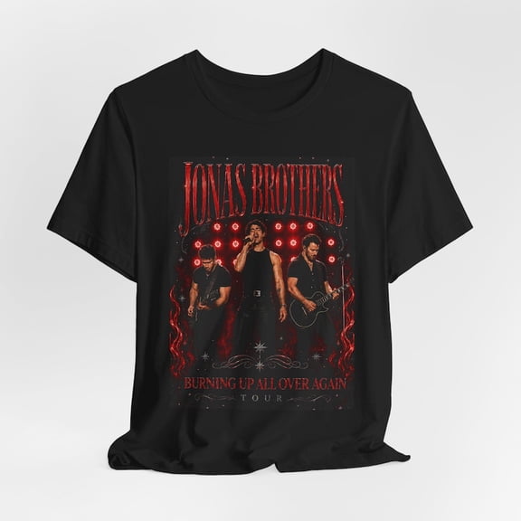 Jonas Brothers Burning Up Tour Red T-shirt Sizes S-5XL