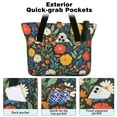 thumbnail image 2 of Tote Bag for Women - Pioneer Flower Shoulder Bag - Large Utility Work Duffle Bag with Zipper Handbag for Travel, Work, Sprots, 2 of 5