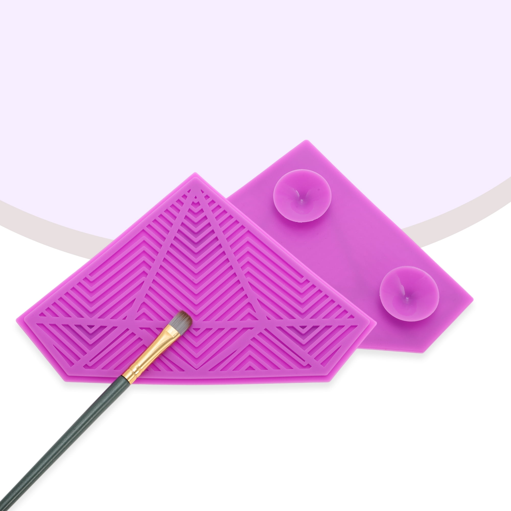 Unique Bargains 1pc Watermelon-Shape Makeup Brush Cleaning Mat Red for Easy Makeup Purple