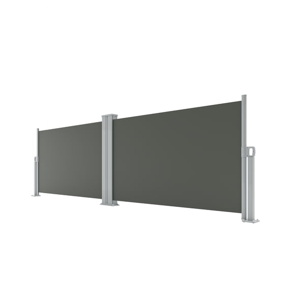 QinaQin Retractable Side Awning, 71 x 236 Inch Double Sided Privacy Screen for Patio, Terrace, Pool or Balcony