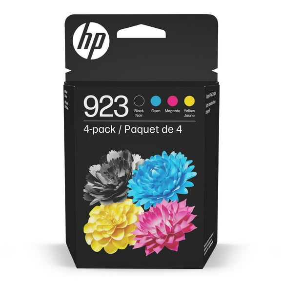 Cartuchos de tinta HP 923 negro, cian, magenta y amarillo (paquete de 4)