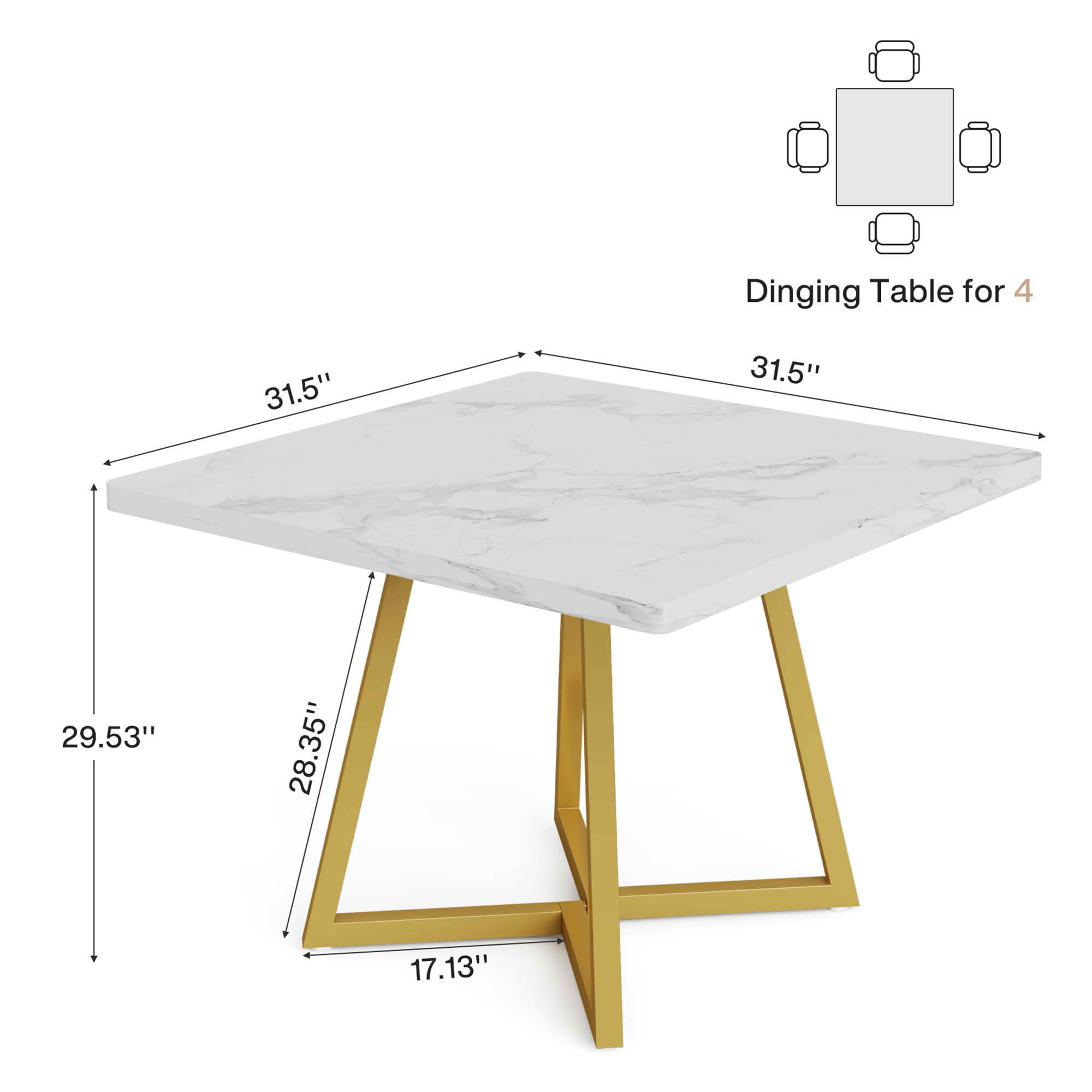 MAYEERTY 31.5" Square Industrial Dining Table, Vintage Brown Wood & Black Metal Frame, 2-Person Multiuse Kitchen & Office Table