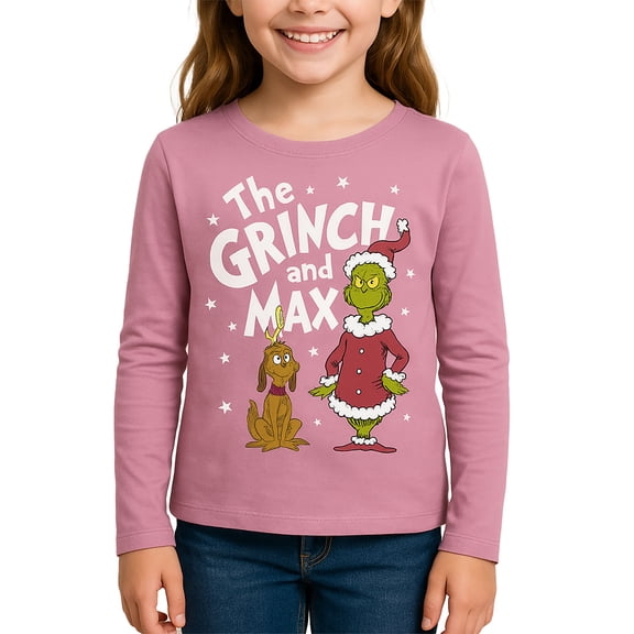The Grinch - Grinch And Max - Kid's Long Sleeve Graphic T-Shirt