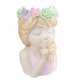 thumbnail image 2 of Escultura de resina con forma de florero para plantas y rostro de niña, figura de hada de moda, estatua Rosa, 2 of 9
