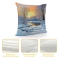 thumbnail image 4 of Fenyluxe Sunset Trees Frozen Pond Pillow Covers for Couch Sofa Indoor Outdoor Aesthetic Decorative Winter Short Plush 1PC 24x24in, 4 of 5