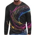 thumbnail image 2 of Lilgiuy New Fashion Men's Long Sleeve 3D Printing T-shirt Loose Round Neck Pullover Undercoat Top Blouses & Shirts for Bodybuilding Gym, 2 of 5