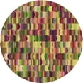 thumbnail image 1 of Ahgly Tapis d'Intérieur Lavable en Machine Carré Transitionnel Marron Rouge, 3 Pieds Carré, 1 of 7