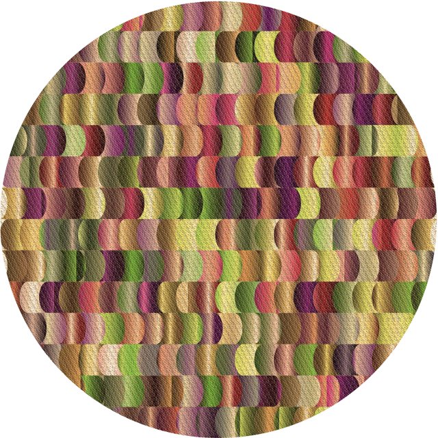 Ahgly Tapis d'Intérieur Lavable en Machine Carré Transitionnel Marron Rouge, 3 Pieds Carré