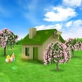 thumbnail image 2 of Labymos 4 Pieces Model Trees Train Layout Garden Scenery White and Pink Flower Trees Diorama Miniature Pink, 2 of 7