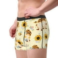 thumbnail image 4 of Balery Watercolor Bee Honey Honeycomb Bee Men's Boxer Briefs, Soft and Breathable Cotton Underwear with nylon Waistband-Small, 4 of 9