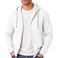 thumbnail image 2 of Dwellite Men's Sweatshirts Full Zip Hoodie Fleece Zipper Sweatshirt Casual Hooded Jacket Lightweight Fleece Lined Hood for Fall Winter Casual White 2XL, 2 of 6