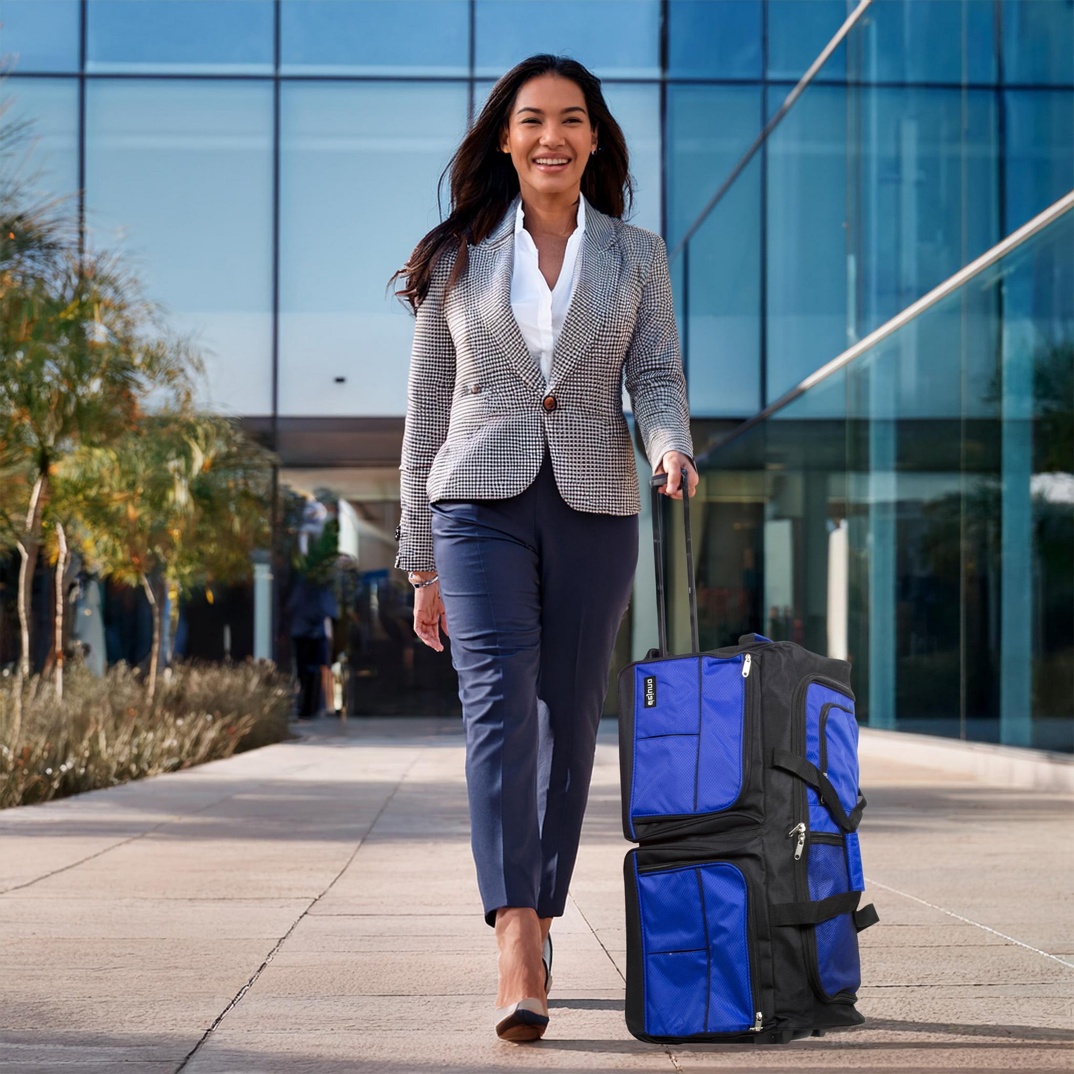 Hipack 28-Inch Heavy Duty Rolling Duffle Bag - Blue