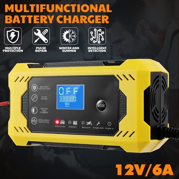 Car Battery Charger, 12V/6A Smart Automotive Trickle Charger/Maintainer