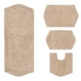 thumbnail image 3 of Home Weavers Waterford Collection 100% Cotton Non-Slip Bathroom Rug Set Machine Washable Bathroom Rug, Bath Rug, U Shaped Contour, Runner, Linen Color 4 Piece Bath Rug set, 3 of 8