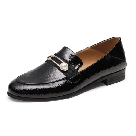 

Loafers for Women Slip On Comfortable Round Toe Casual Fashion Flats Driving Shoes SDLS2207W BLACK/PATENT/LEATHER Size 9.5