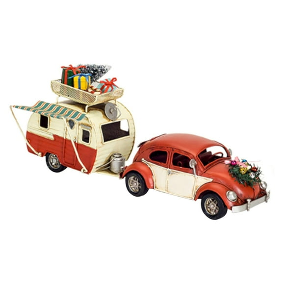 Melrose International 73220DS 6.5 x 14.25 in. Car & Camper Metal - Red & Cream