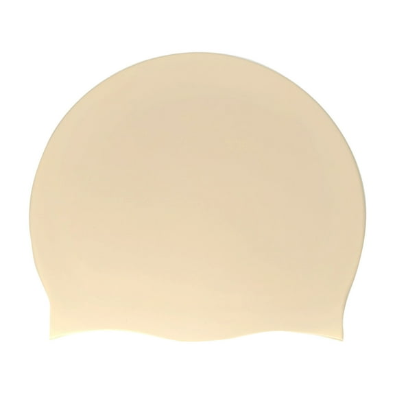 Fonma Waterproof Silicone Swim Cap, Comfortable Bathing Cap, Swimming Cap for Women and Men, Waterproof Bathing Cap Beige One Size