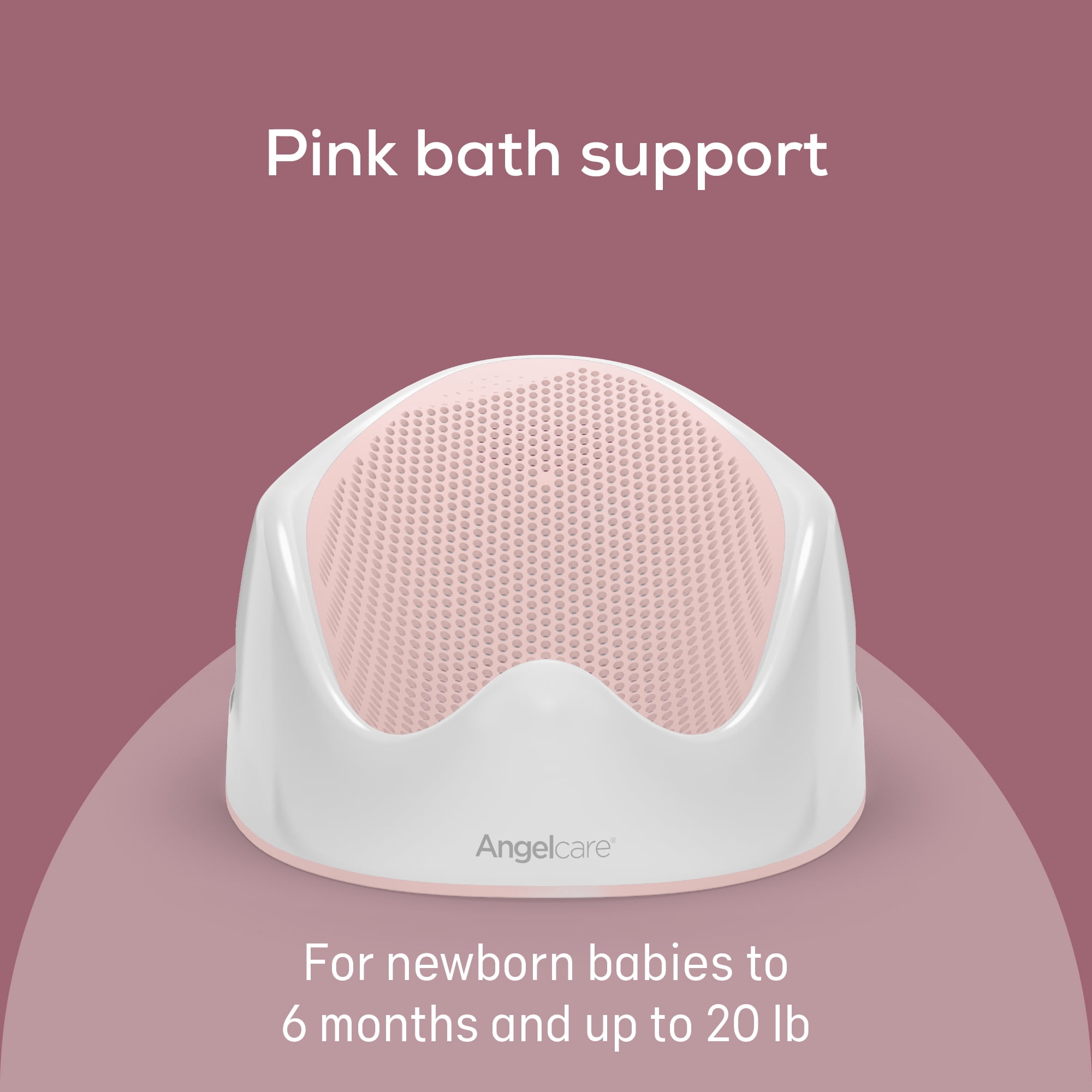Angelcare Plastic Baby Bathtub Support Seat, Pink, Unisex, 1 Count