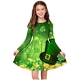 thumbnail image 2 of Lvshlubb Dresses for Girls St. Patrick's Day Graphic A Line Dress Crewneck Long Sleeve Party Dress Size 4-14, 2 of 6