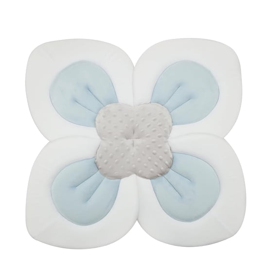 Baby Bath Pad for Infant Newborn | Soft Flower Petals for Sink Bathtub Essentials Shower Gift (Blue)